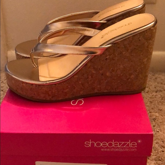 Shoe dazzle, Wedges, Fabiana, Rose Gold - Picture 2 of 3